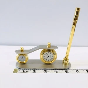 Orologio da scrivania, penna e termometro vintage Oneida 2 toni - Foto 1 di 5