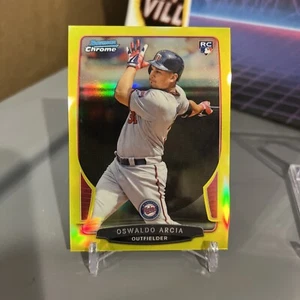 2013 Bowman Chrome Canary Yellow Refractor /10 Oswaldo Arcia #39 Rookie RC Twins - Picture 1 of 3