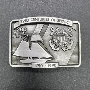 USCG Metal Belt Buckle Two Centuries Of Service 1790-1990 Limited Edition #130 - Picture 1 of 6