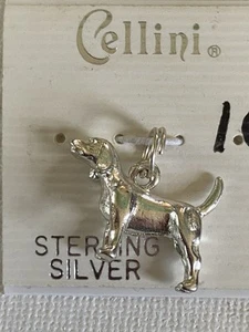 Sterling Cellini Dog Charm NOS - Imagen 1 de 3