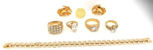 Gemischtes Schmuck Konvolut - Ringe, Pins, Armband - Gold Filled / vergoldet ~#6751 - Bild 1 von 7