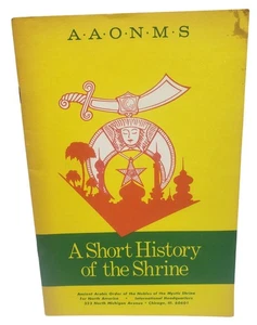 A Short History Of The Shrine Book AAONMS Vintage - Foto 1 di 8
