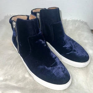 Gentle Souls Kenneth Cole Velvet Sneakers Tennis Shoes Zip Up Royal Blue 8.5 - Picture 1 of 5