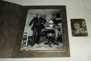 ANT. 4 1/4" X 3 1/4" B&W GLASS NEGATIVE + 8 X 10 B&W PHOTO OF TONY PASTOR? READ! - Picture 1 of 11