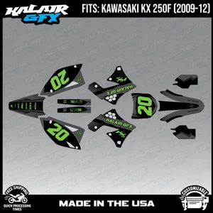 Graphics Kit for Kawasaki KX250F (2009-2012) KX 250F Spear - Green Shift - Picture 1 of 4