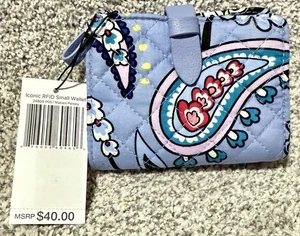 Cartera pequeña Vera Bradley icónica RFID - Makani Paisley - Nueva con etiqueta - Imagen 1 de 4