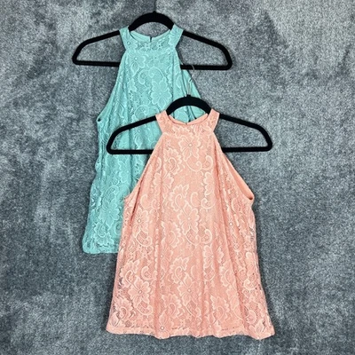 Blusa Calibre Cable Top Encaje Floral Fluido Ligero Paquete Lote de 2 Talla Pequeña Foto 1 de 4