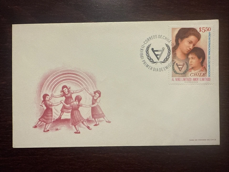 CHILE FDC COVER 1981YEAR DISABLED PEOPLE HEALTH MEDICINE STAMPS - Image 1 of 1