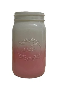 JARDIN Large 16 Oz  Mason Jar-Pink and White EST. 1946 Mason Jar-not Food Safe - Picture 1 of 3