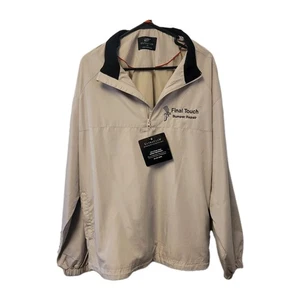 Ultra Club Herren XL Windbreaker Beige 1/4 Zip Poly. Final Touch Stoßstange Reparatur  - Bild 1 von 8