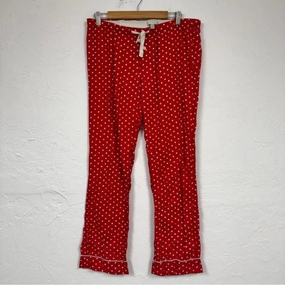 Pantalones de pijama J Crew rojos a lunares para mujer M cómodos lazo cintura clásicos Foto 1 de 4