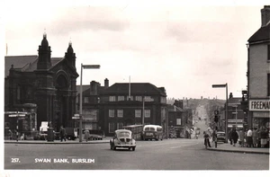 Burslem England UK Swan Bank by Shaws RPPC Vintage Postcard - Picture 1 of 2