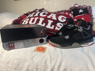 NIKE AIR JORDAN IV 4 RETRO CRIADO NEGRO CEMENTO TALLA 11.5 308497 089 Foto 1 de 4