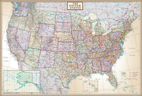 BUY 2 GET 1 FREE USA MAP Poster Size Wall Decoration Maps/United States 40x28 