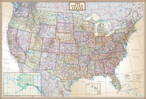 Swiftmaps United States Map US, USA Wall Map Poster Mural "Executive Edition" - Picture 1 of 2