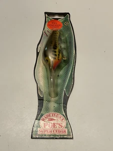 Señuelo de pesca vintage NOS 1987 (Turlock) POE'S SUPER CEDAR - ¿Color perca? - Imagen 1 de 3