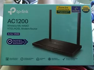 TP-Link Archer VR400 V3 AC1200 MU-MIMO VDSL/ADSL Dual-Band WiFi Router + PSU - Picture 1 of 2
