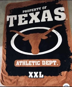 Texas Longhorns Blanket Throw Athletic Dept. Plush Fleece Logo Tailgate 50”x 60” - Picture 1 of 1