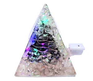 BLACK ONYX CLEAR QUARTZ GLOWING ORGANITE PYRAMID POSITIVE ORGONE ENERGY AUS MADE - Bild 1 von 10