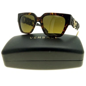 Versace Medusa Sonnenbrille VE4409 108/73 Havana eckige geflochtene Bügel Damen - Bild 1 von 8