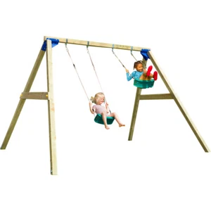 Schaukel Doppelschaukel Holzschaukel Kinderschaukel Garten Schaukelgerüst - Bild 1 von 2