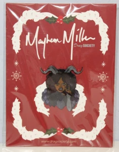 MAYHEM MILER DRAG SOCIETY PIN PINBACK NEW RUPAUL DRAG RACE QUEEN KRAMPUS - Picture 1 of 3