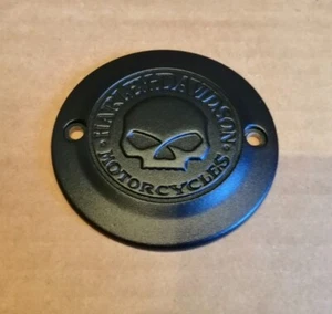 Mattschwarz pulverbeschichtetes Harley-Davidson Sportster Skull Timer-Cover - Bild 1 von 1