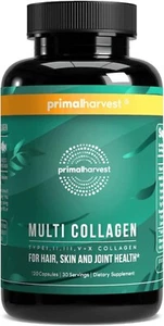Primal Harvest Multi Collagen Pills for Women and Men TypeI,II,III,V, X12 BB2/27 - Picture 1 of 6
