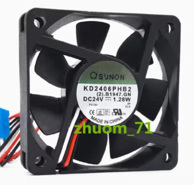 1PC SUNON KD2406PHB2 24V 1.28W 6015 6CM silent cooling fan - Image 1 of 4