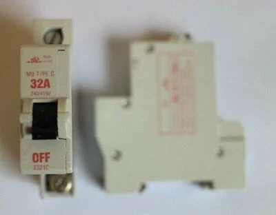 EATON MEM BILL DELTA BILL TALISMAN MEM MEMSHIELD 1 EATON DELTA SP MCB 32AMP SINGLE POLE TYPE C