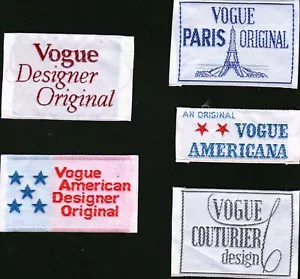 ONE - VOGUE PARIS Original Americana Couturier Designer Label You Choose style - Picture 1 of 6
