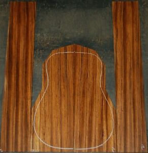 Zebrawood acoustic guitar back and Side set Luthier Tonewood