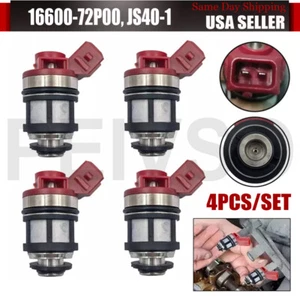 OEM Fuel Injectors Set (4) For 1993-95 Nissan D21 Pickup 2.4L JS40-1 16600-72P00 - Picture 1 of 7