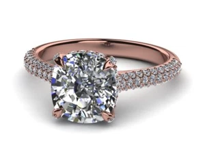 1.9ct Simulated Diamond Accent Solitaire Engagement Ring Rose Gold Plated - Picture 1 of 5