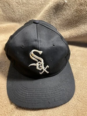Sombrero SnapBack de Colección Chicago White Sox Sombrero Cúpula Negra Años 90 Firmas Automático Foto 1 de 4