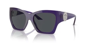 Occhiali da sole da donna quadrati morbidi nuovi con etichette Versace 0VE4452 541987 viola/grigio scuro - Foto 1 di 1