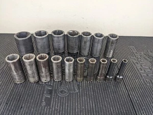 #bc140 Snap On 17pc 1/2" Drive SAE Deep 6 Point Impact Socket Set 320SIM 1-9/16" - Picture 1 of 22