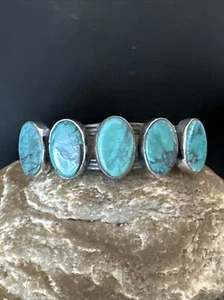 Brazalete WoMen Azul Arizona Turquesa Navajo Plata Esterlina 5 Piedras 16165 - Imagen 1 de 12