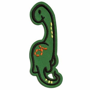 Baby Skinny Brontosaurus Dinosaur Embroidered Iron on Patch - Picture 1 of 1