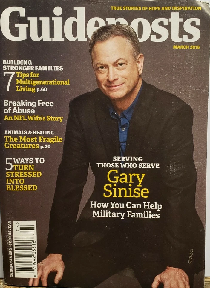 Guideposts March 2016 Gary Sinise Hope and Inspiration FREE SHIPPING CB - Image 1 of 1