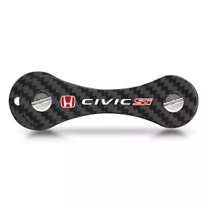 Honda Civic Si Real Carbon Fiber Key Organizer Holder Key Chain - Foto 1 di 5