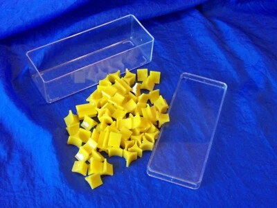 RISK 1968 Board Game Yellow Game Pieces w/ Storage Container For Replacement   - Image 1 of 3
