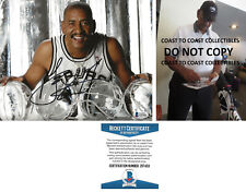 George Gervin signed San Antonio Spurs basketball 8x10 photo proof Beckett COA..