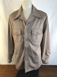 Vintage Haggar Country & Western Honkey Tonk Langarm Polyester Hemd Herren M/L - Bild 1 von 9