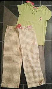 NWT Gymboree Girls sz 8 ALOHA WAHINE 2 pc top & gingham capri pants vtg rare htf - Picture 1 of 4