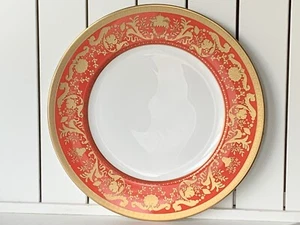 De Lamerie Heavily Gilded Bahrain Crest Renaissance Red & Gold Dinner Plate 10" - Picture 1 of 11