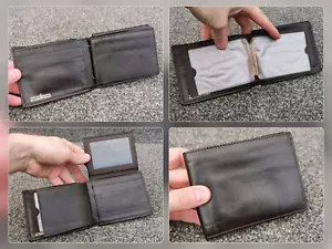 Italienische Ledertasche Geldbörse & Kreditkarten Organizer Abschnitt - Bild 1 von 12