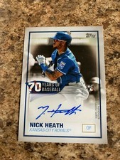 Nick Heath 2021 Topps 70 Years of Baseball Auto Rc Kansas City Royals 70YA-NH