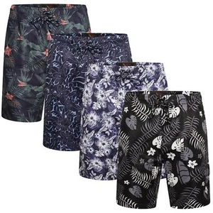 Mens Beach Shorts Plus Size Swim Trunks with Soft Fabric and Vibrant Patterns - Picture 1 of 9
