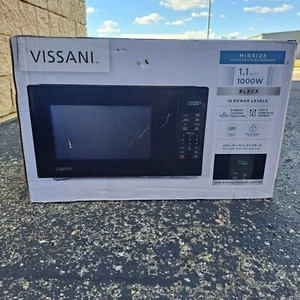 Vissani Microwave 20.30" 1.1-Cu Ft Touchpad Safety Lock Turntable Timer Black - Picture 1 of 13